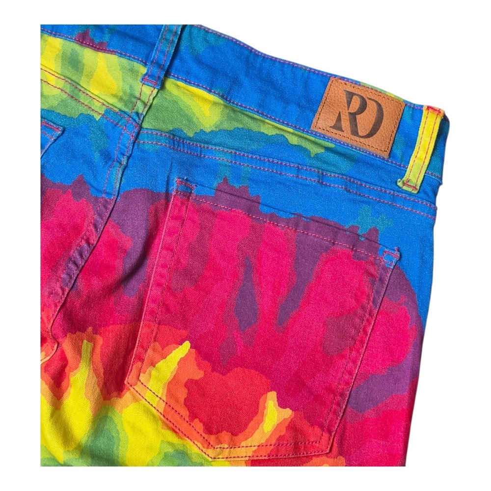 Ranch Dress'n Womens L 10-12 Tie Dye Trouser Jeans Stretch Denim Western NWT‎
